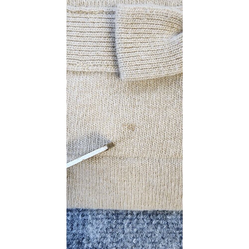 Brooks Brothers Sweater Womens Large Beige Tan Lambs Wool Soft Cozy Cottage Bow - Picture 10 of 15